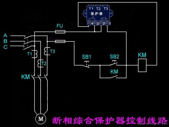 电动机保护器接线图_接线图分享 电机保护器一般是由空开、温升继电器、缺相断路器等组成。