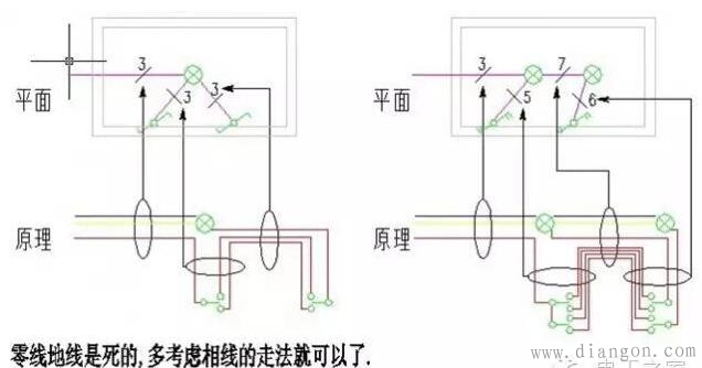 照明电路接线图识图解 简单举类单联双控开关的接线方法,火线从电盘_接线图分享 照明电路接线图识图解 简单举类单联双控开关的接线方法,火线从电盘