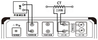 CT互感器测试仪伏安特性外接调压器试验接线图