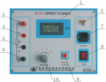 陕西接地引下线导通测试仪面板布局图